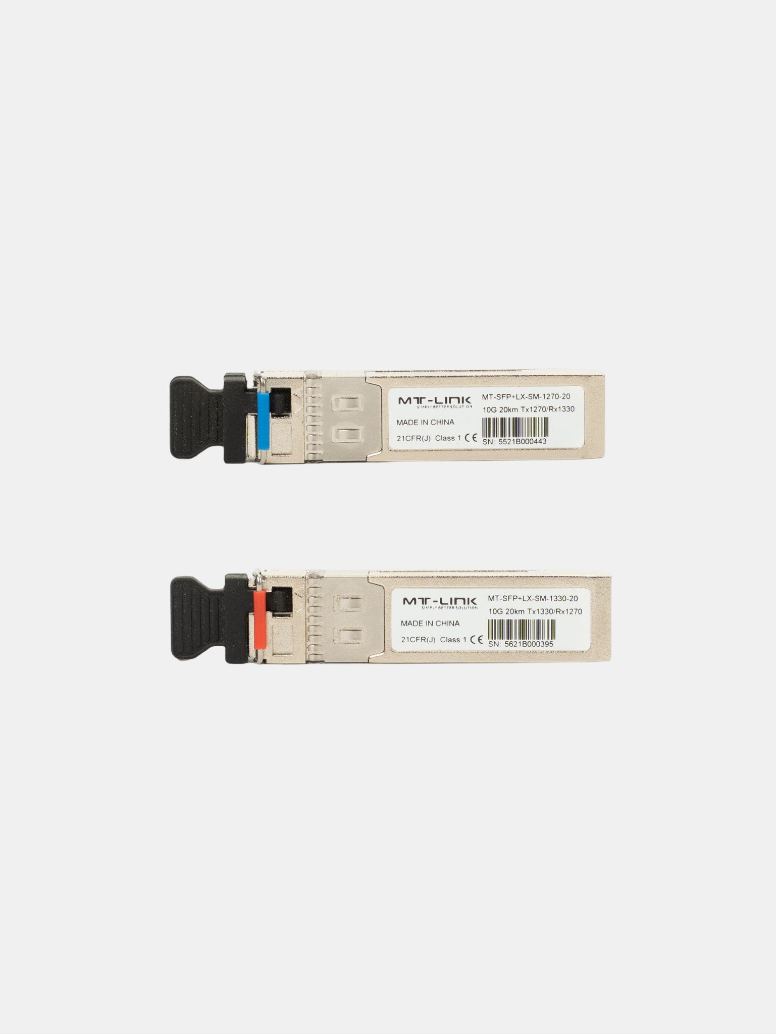 MT-SFP-LX-SM 1270//1330-20 (PAIR) - UPTO 20KM - 10GBase-WDM Bi-Directional SFP+ LC Module