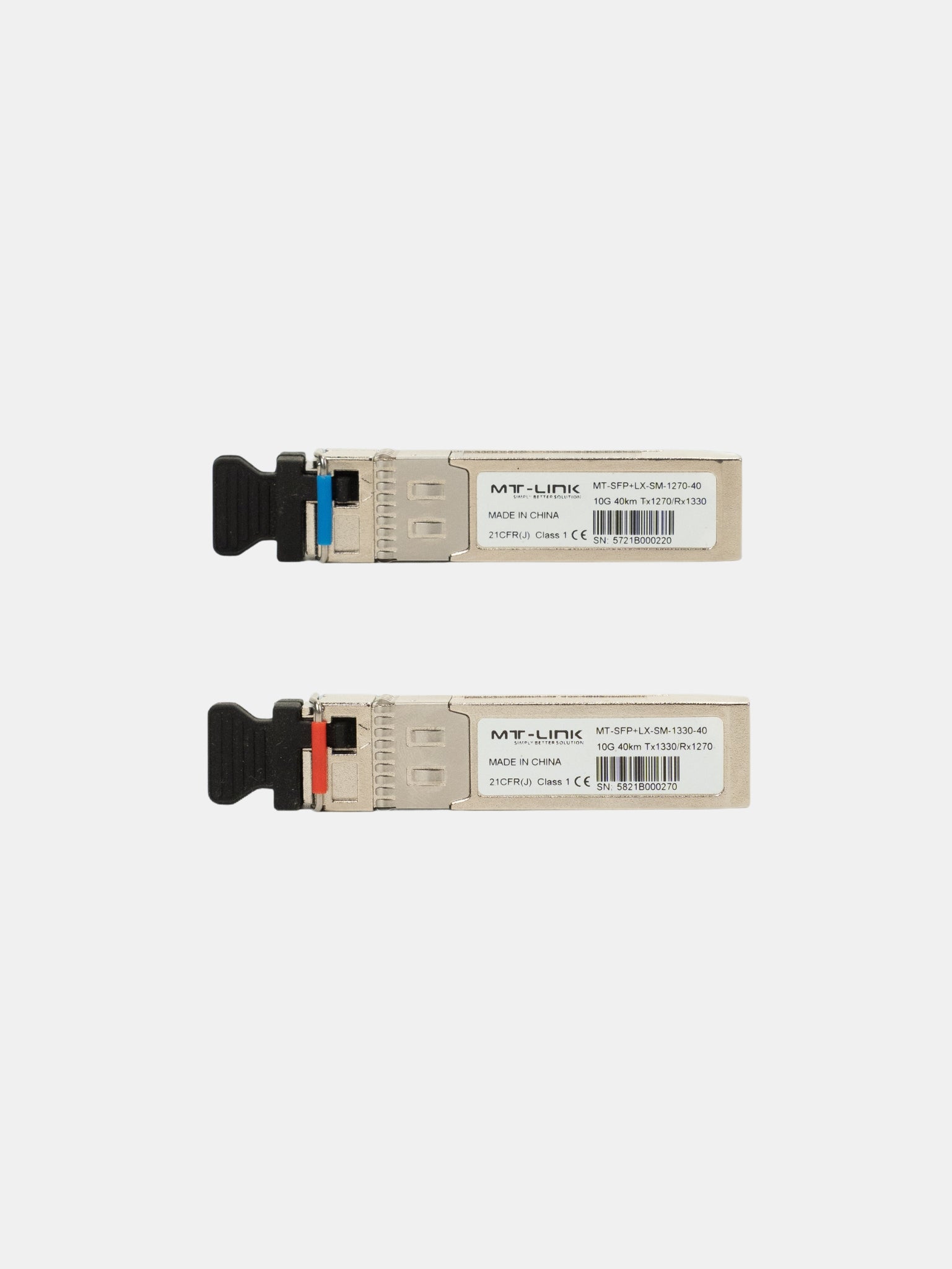 MT-SFP-LX-SM 1270/1330-40 (PAIR) - UPTO 40KM - 10GBase-WDM Bi-Directional SFP+ LC Module