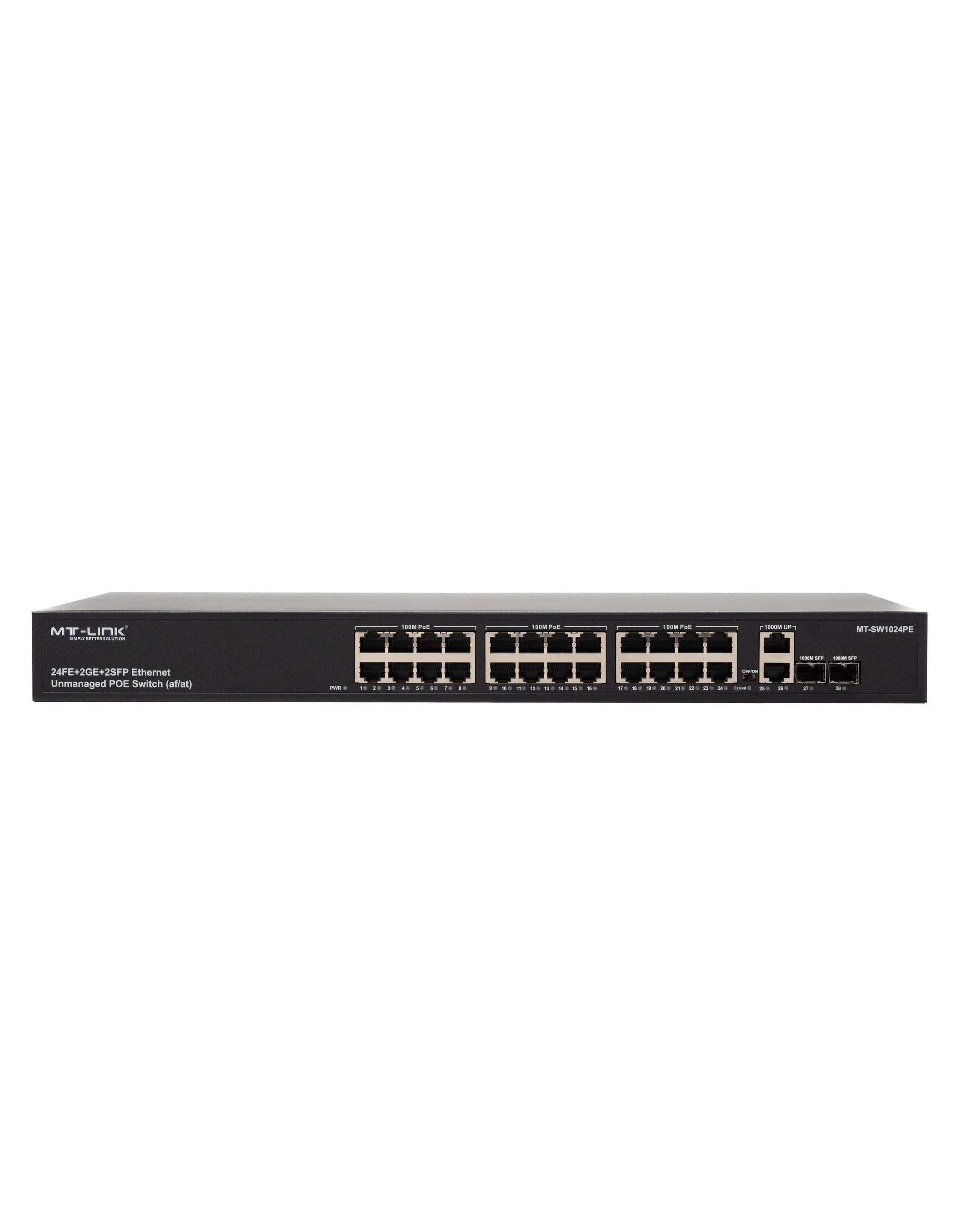 MT-SW1024PE - 24FE POE+ 2GE + 1G SFP Uplink POE Switch