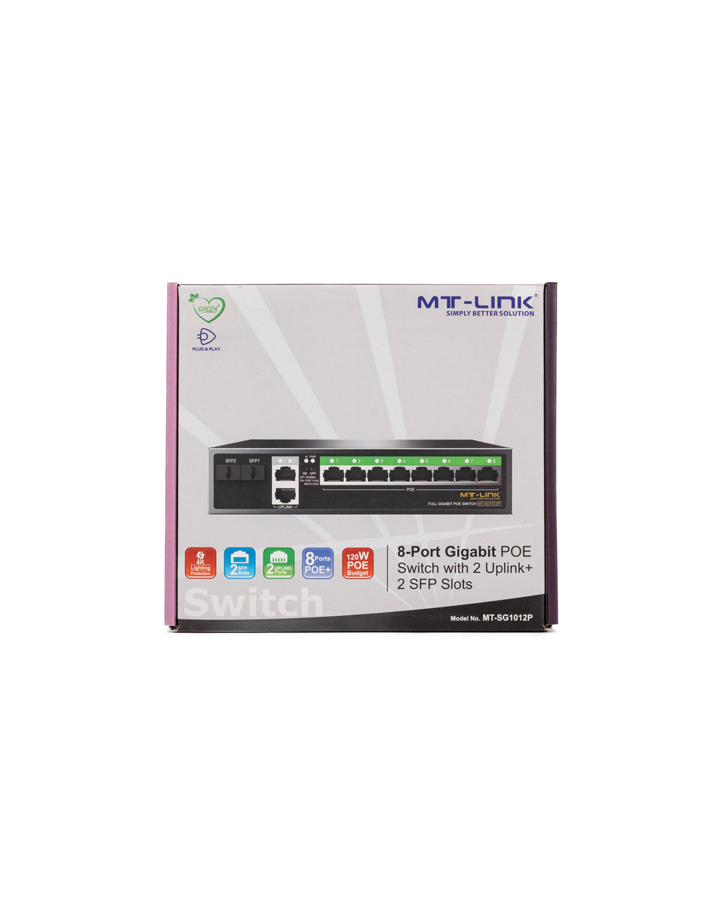 MT-SG1012PE - 8POE+2GE+2SFP UPLINK GIGABIT POE Switch