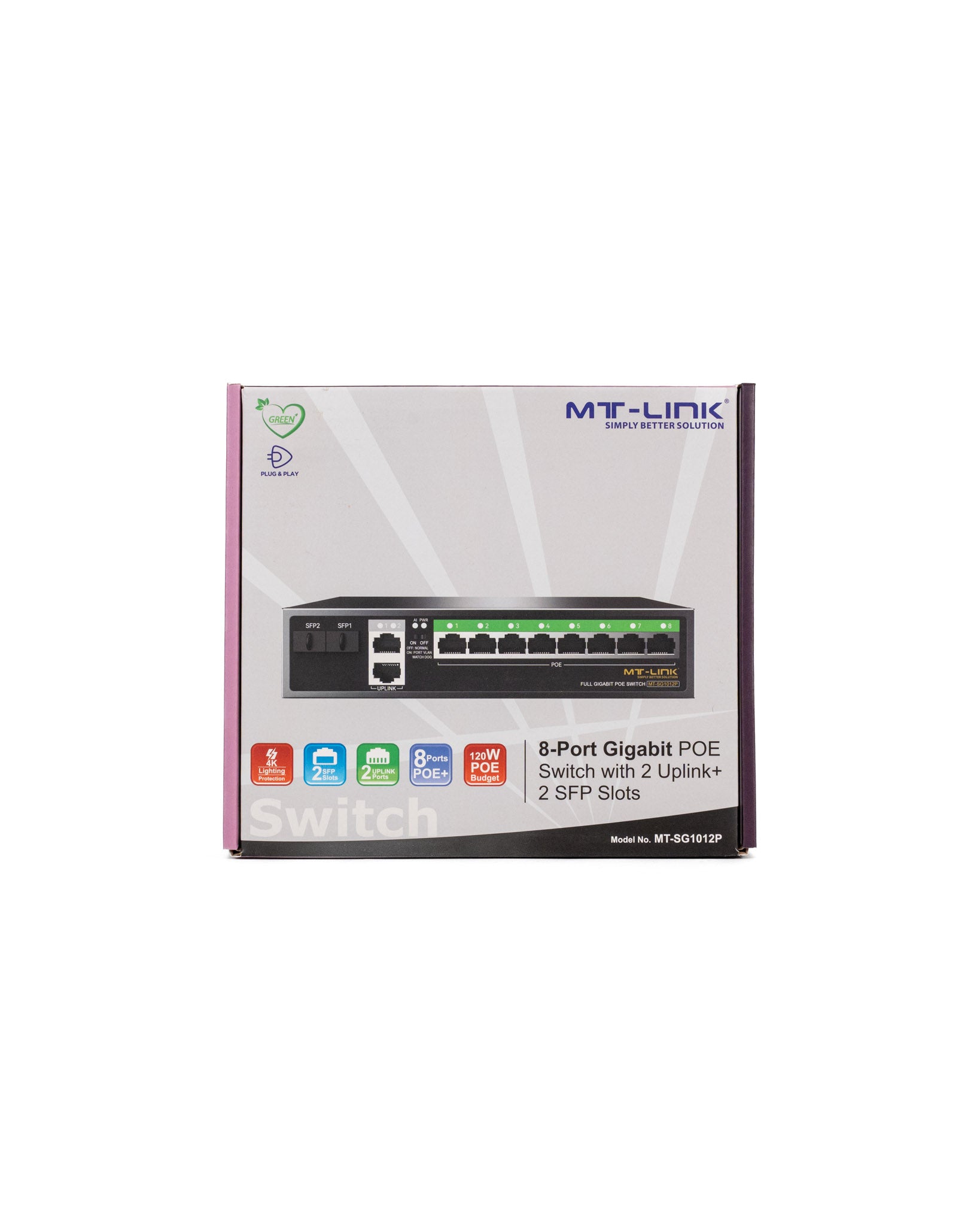 MT-SG1012PE - 8POE+2GE+2SFP UPLINK GIGABIT POE Switch