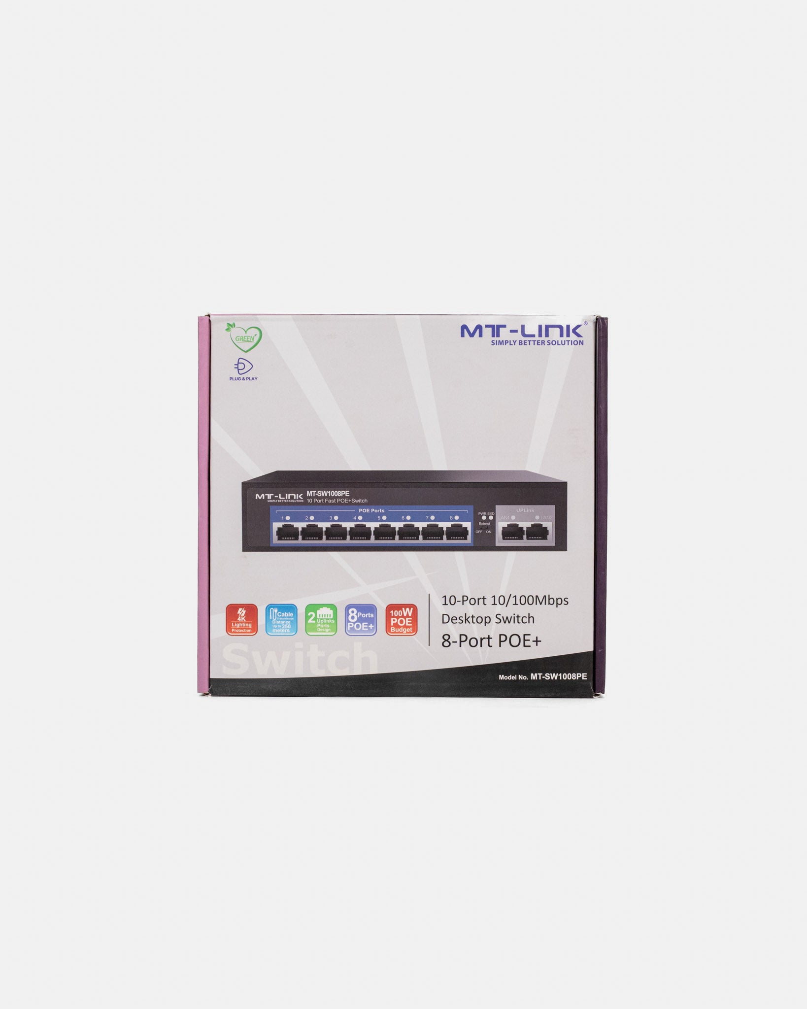 MT-SW1008PE - 8 POE+2RJ45 100Mbps POE switch
