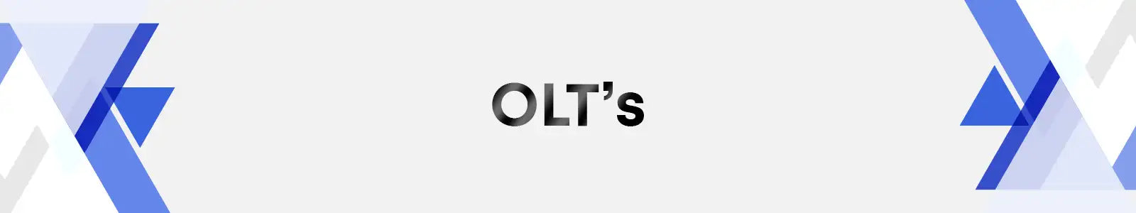 Black ’olt’s’ text centered on a white background, flanked by abstract blue and gray geometric patterns.