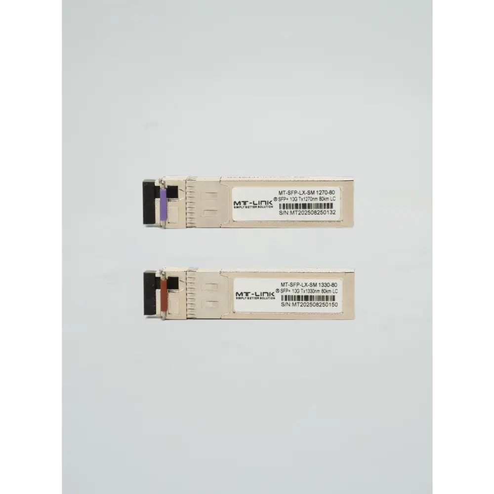MT-SFP-LX-SM 1270/1330-80 (PAIR) ll UPTO 80KM ll 10GBase-WDM Bi-Directional SFP+ LC Module ll - MT Link | Pakistan