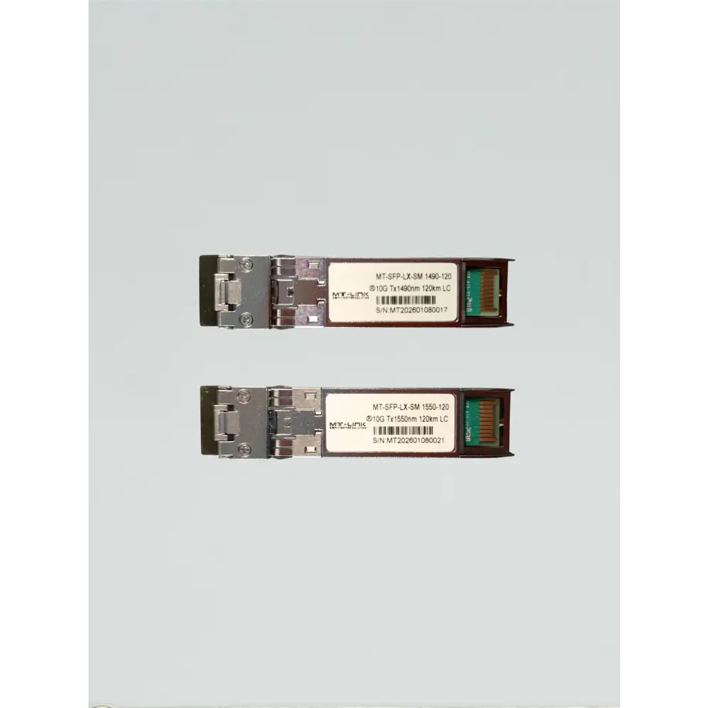 MT-SFP-LX-SM 1490/1550-120 (PAIR) ll UPTO 120KM ll 10GBase-WDM Bi-Directional SFP+ LC Module ll - MT Link | Pakistan
