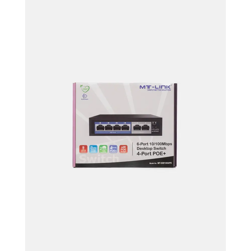 MT-SW1004PE - 4 POE+2RJ45 100Mbps POE switch - MT Link | Pakistan