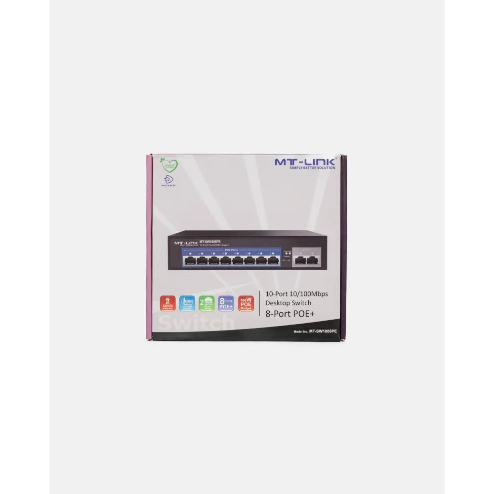 MT-SW1008PE - 8 POE+2RJ45 100Mbps POE switch - MT Link | Pakistan