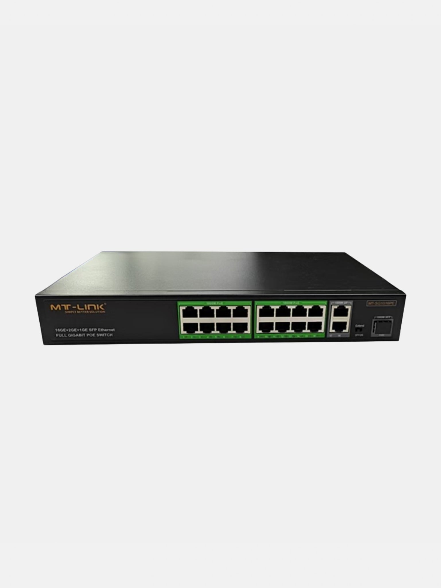 MT-SG1016PE - 16GE POE+2GE SFP UPLINK Ports GIGABIT POE Switch
